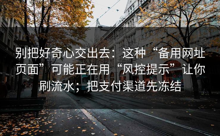 别把好奇心交出去：这种“备用网址页面”可能正在用“风控提示”让你刷流水；把支付渠道先冻结